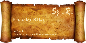 Szuszky Rita névjegykártya