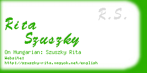 rita szuszky business card